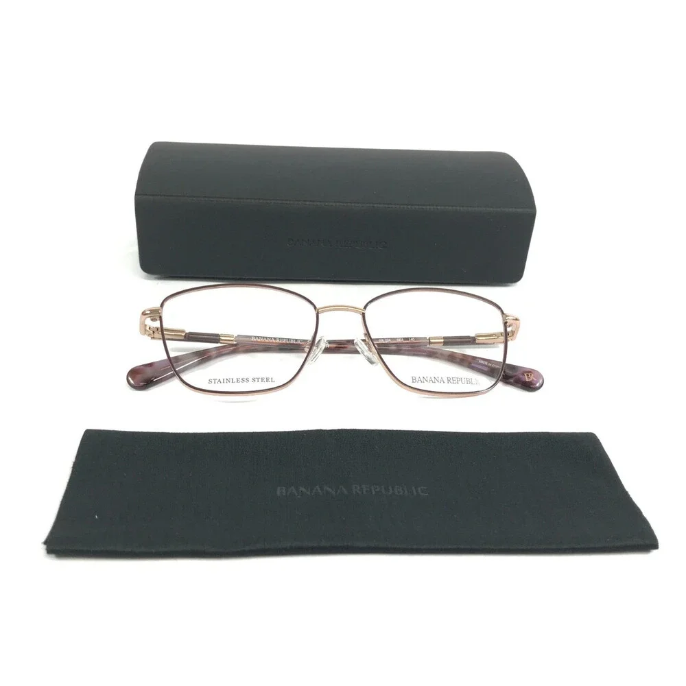Banana Republic Eyeglasses Frame BR224 SK4 Brown Pink Cat Eye Wire Rim 52-16-140